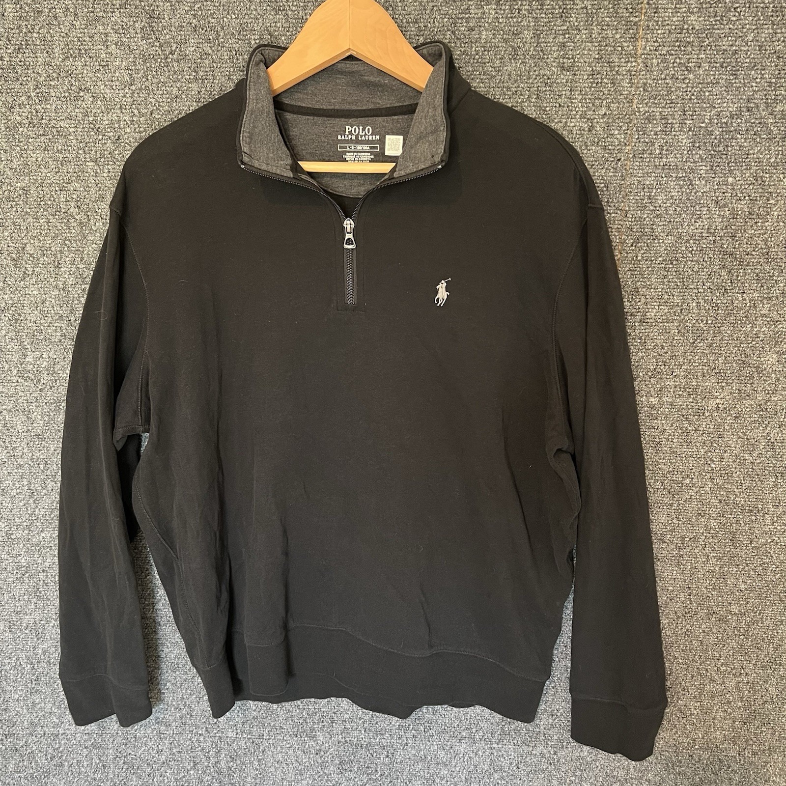 Polo Ralph Lauren Quarter Zip Sweater Mens Large Black